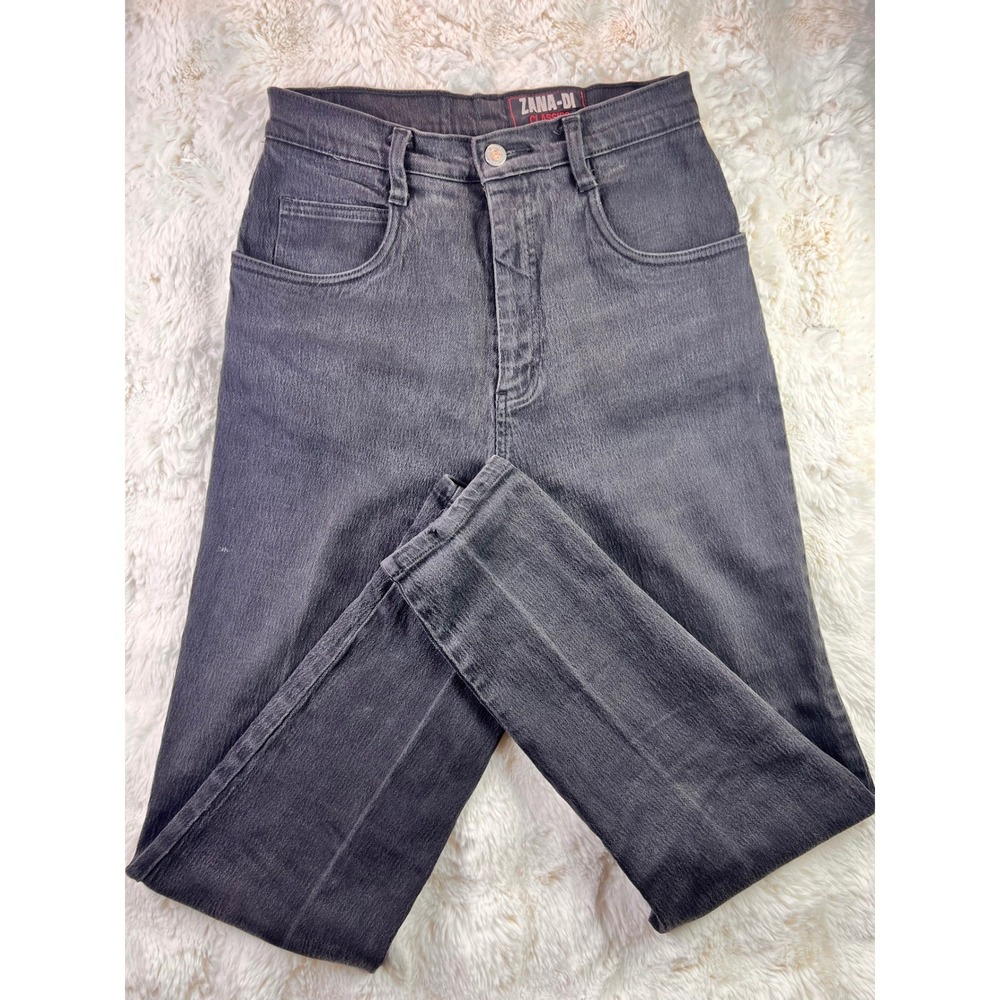 Zana-Di Classics Vintage High Waisted Tapered Leg Jeans Faded Black Size 10 A8